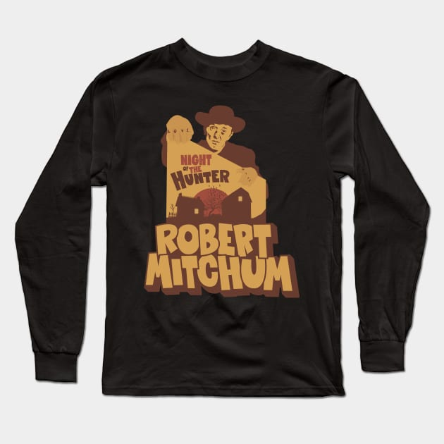 The Night of the Hunter- Robert Mitchum Long Sleeve T-Shirt by Boogosh